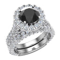 18K White Gold Halo Wedding Ring Set 5.15 Carat K11011