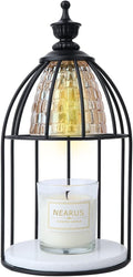 Candle Warmer Lamp with Marble Base and 2 Bulbs (Black) W3962