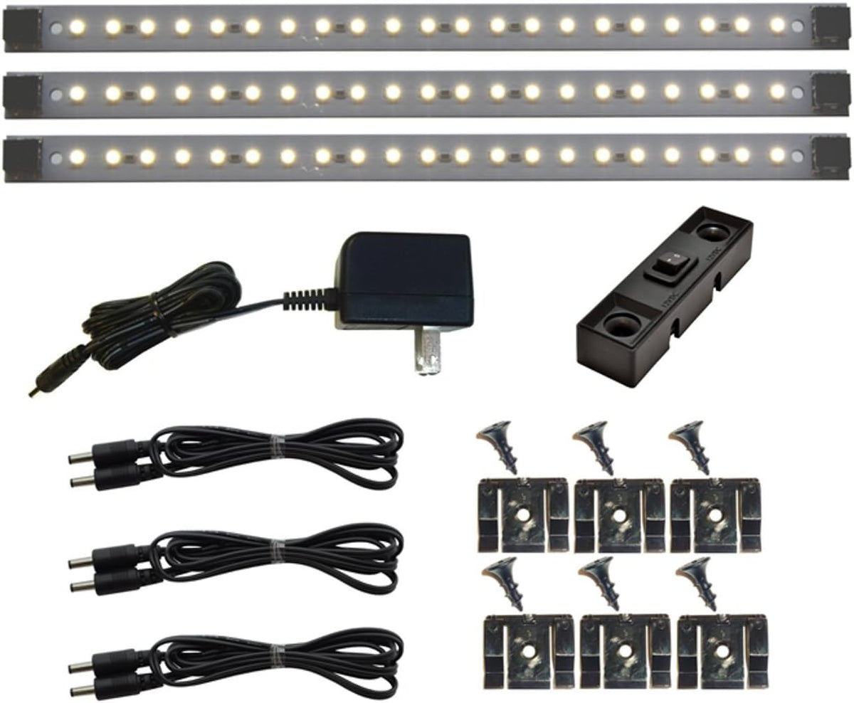 21 LED Deluxe Kit 3 Light Panels Warm White Under Cabinet Lighting S173