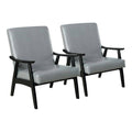 Light Gray Wood Padded Accent Chair (Set of 2) O44969