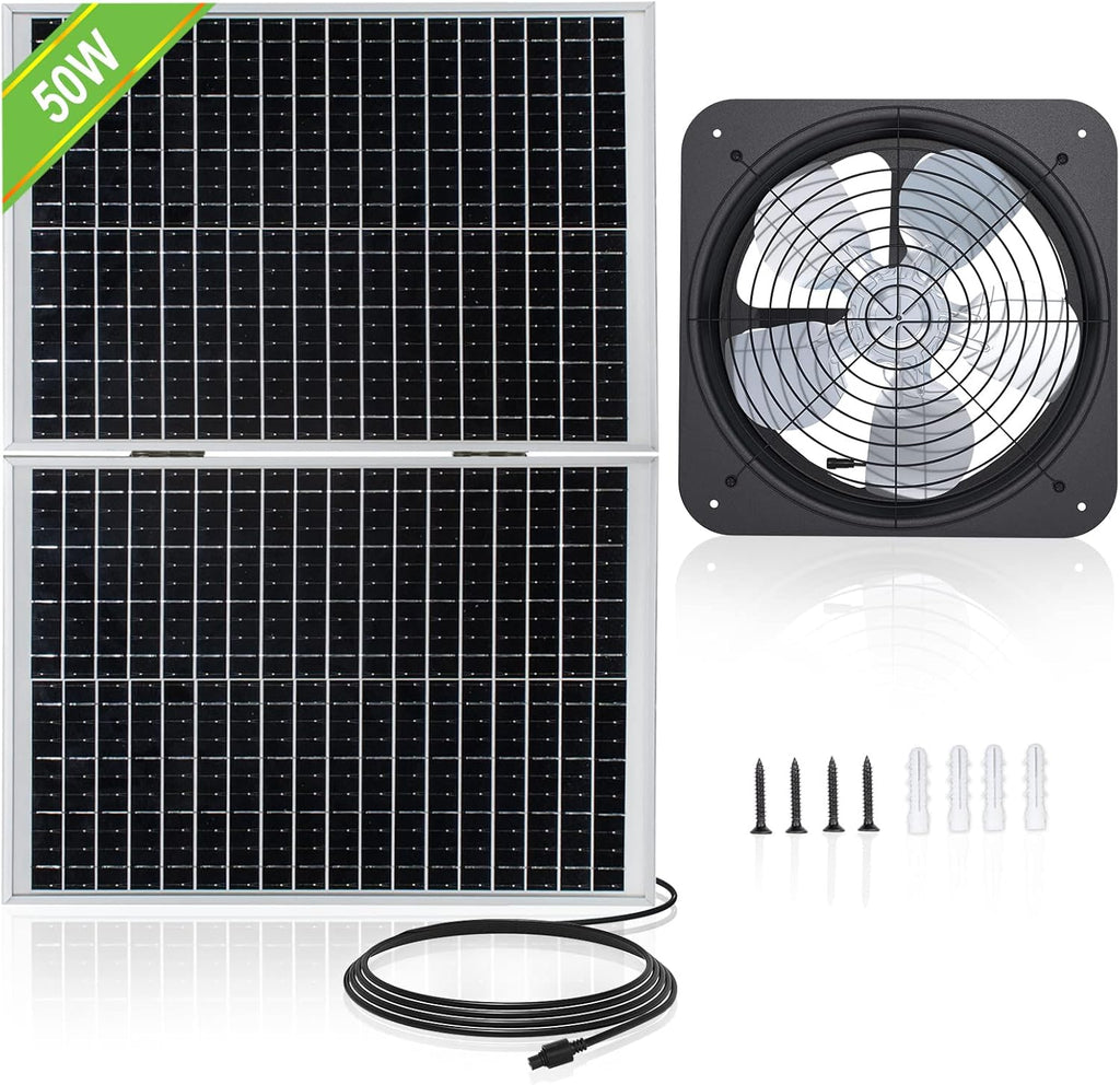 Solar Powered 50-Watt Roof Ventilation Fan Kit R576