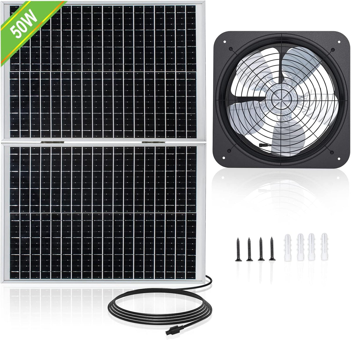 Solar Powered 50-Watt Roof Ventilation Fan Kit R576