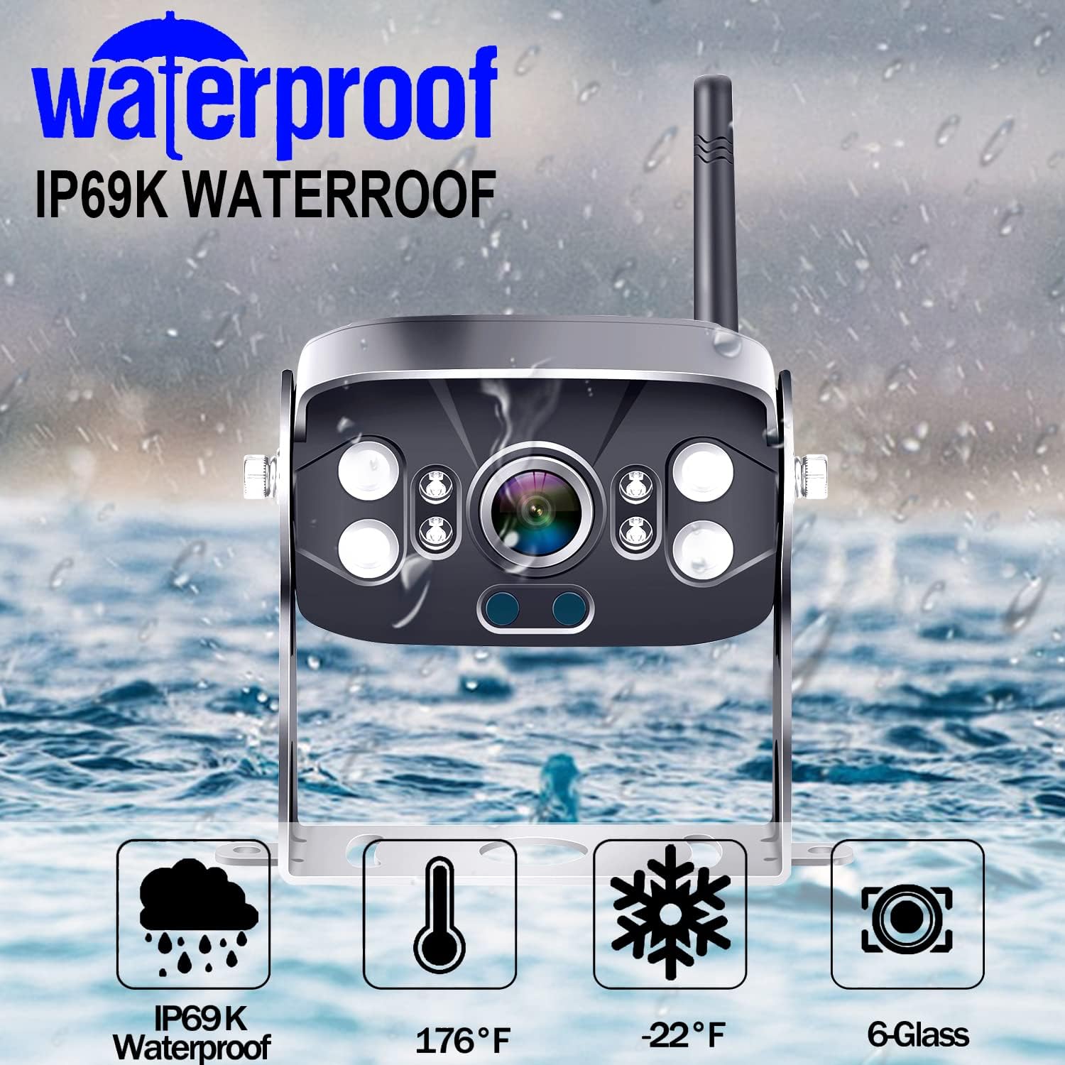 7 Inch Wireless HD 1080P Backup Camera with DVR Monitor X78306