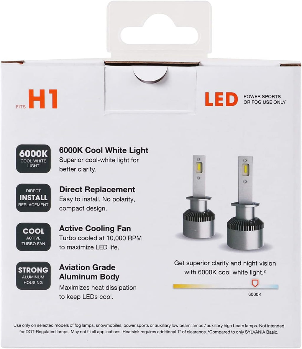 H1 LED Powersport Headlight Bulbs - 2 Pack K20655