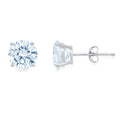 18k White Gold Blue Simulated Diamond Stud Earrings V79141