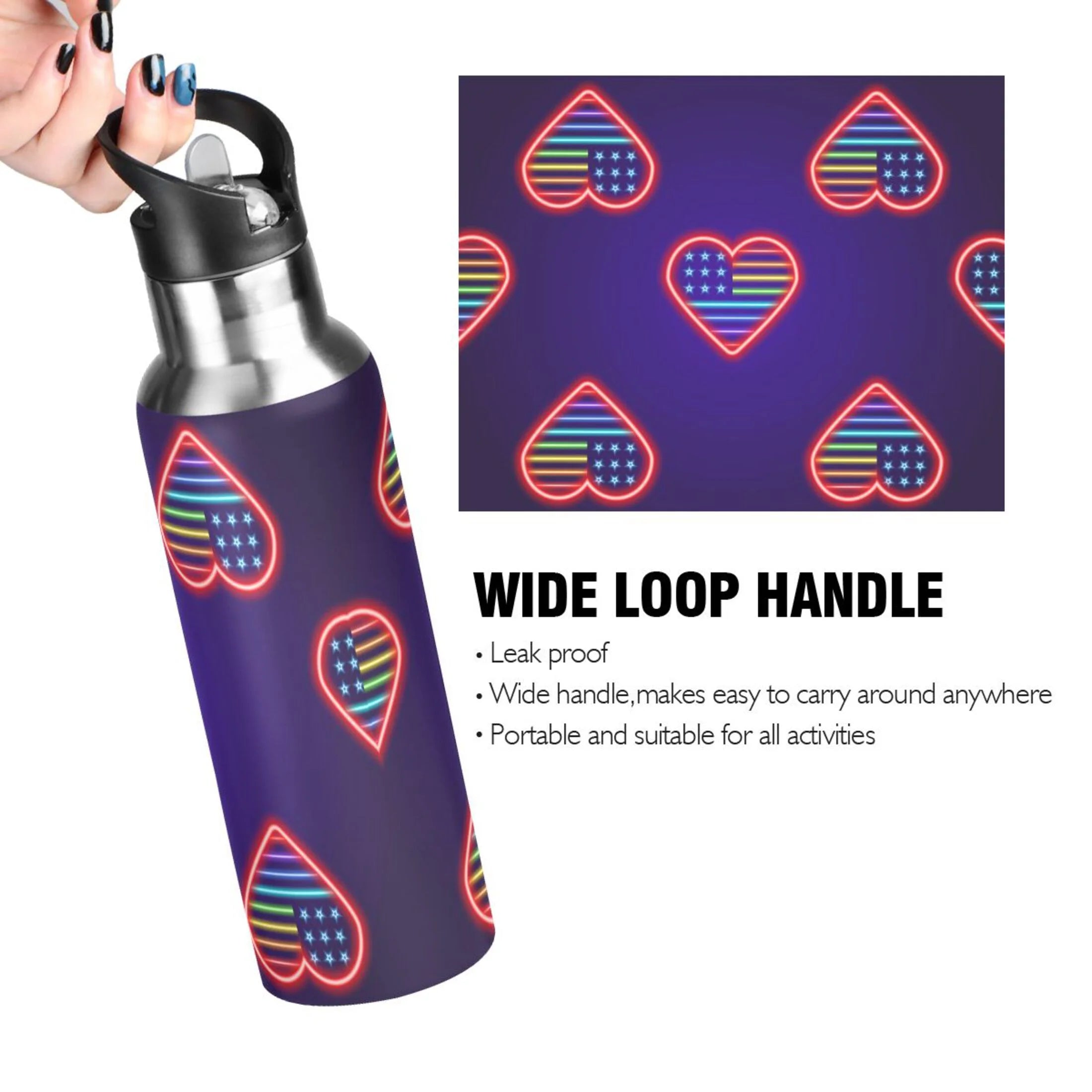 Stainless Steel Insulated Water Bottle with Straw Lid X71370