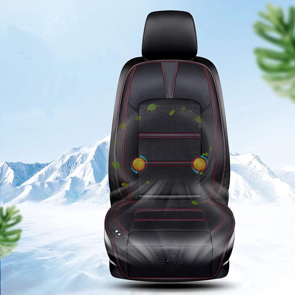 Beige PU Leather Car Seat Cushion Massager Y60671