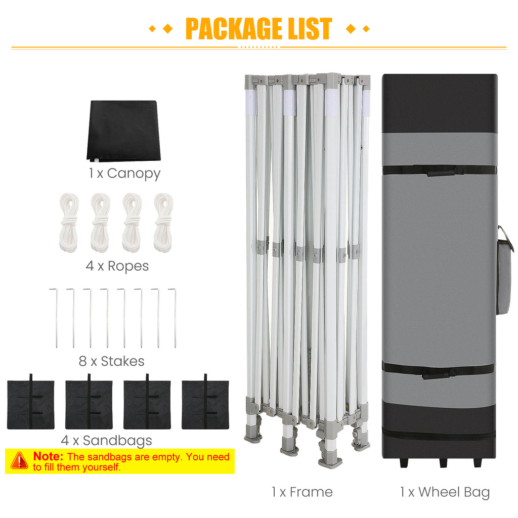 10x20 Pop Up Canopy Tent with Roller Bag M3424