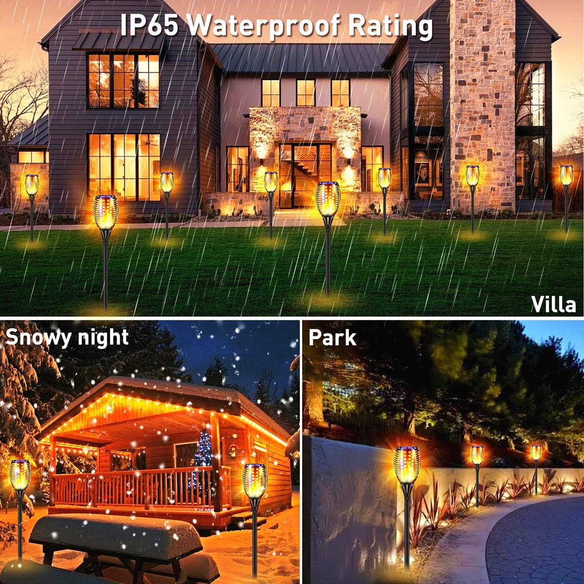 4 Pack Circle Solar Torch Lights D859860