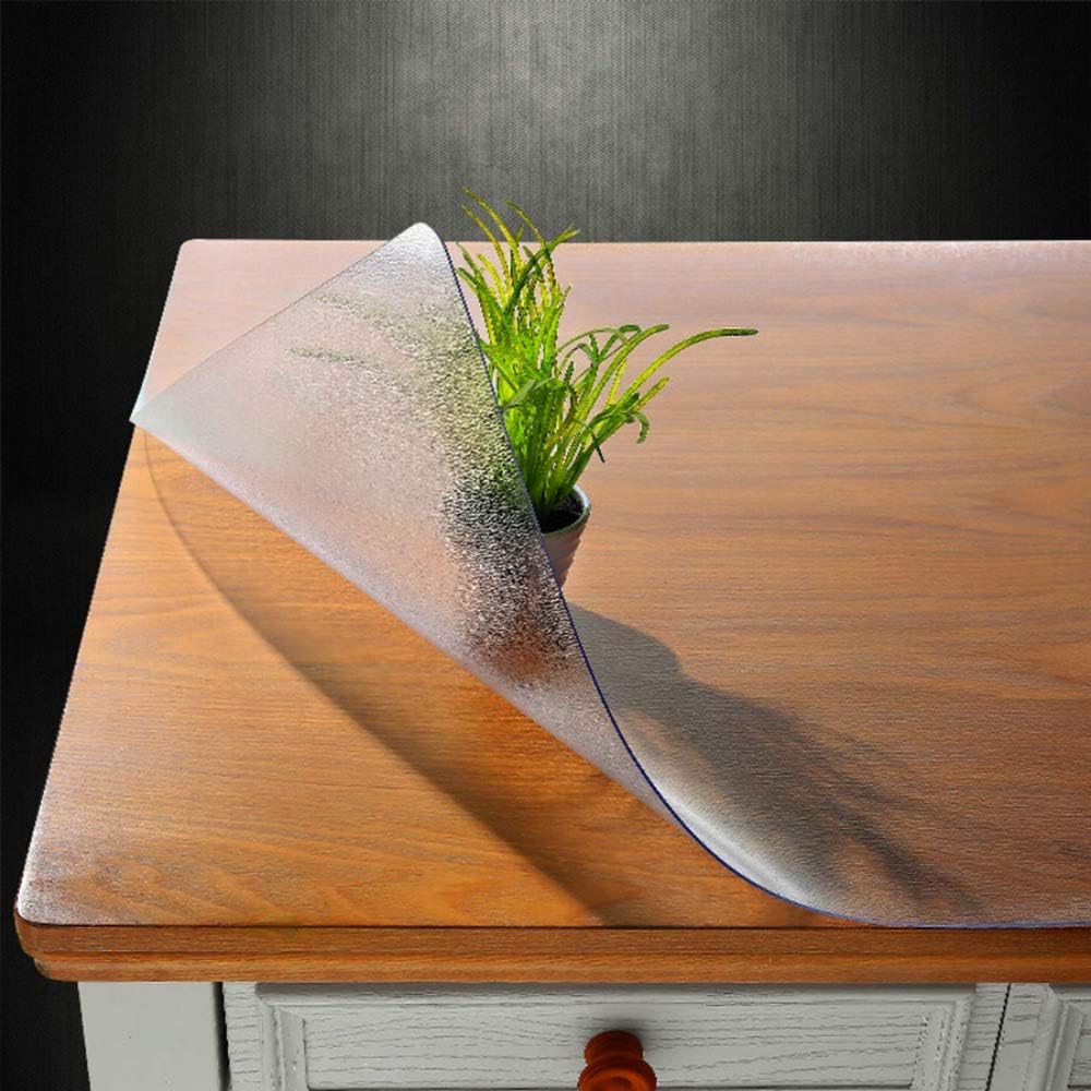 Frosted PVC Table Cover Protector 32 x 72 Inch Rectangular Non-Slip Desk Pad I496