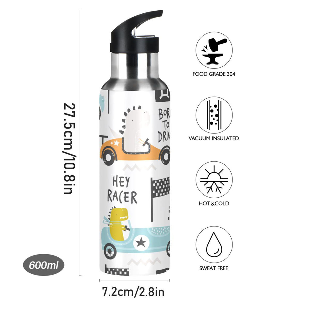 Stainless Steel Insulated Thermos Vacuum Flask Water Bottle with Straw Lid E678322