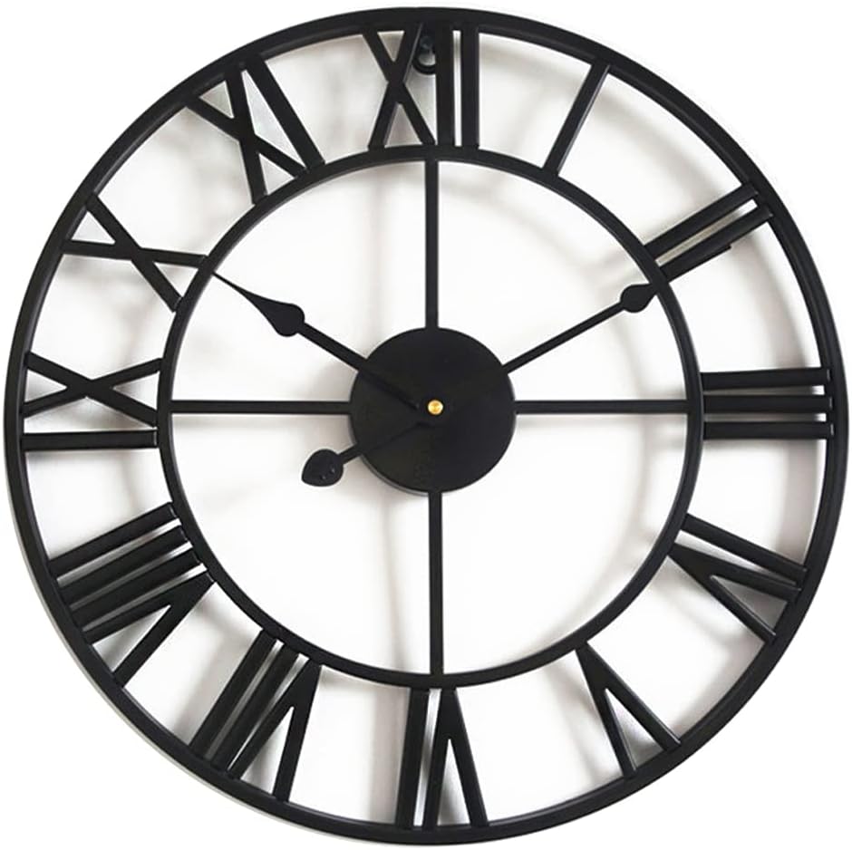 Black 16 in Roman Numerals Metal Skeleton Wall Clock P70042