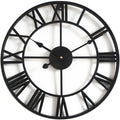Black 16 in Roman Numerals Metal Skeleton Wall Clock P70042
