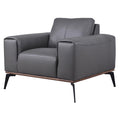 Gray Top Grain Leather Chair S303