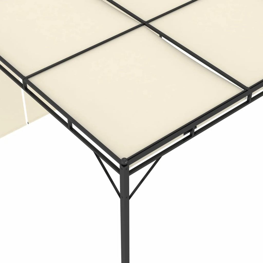 Garden Gazebo with Side Curtain Steel Frame Sun Shade Shelter Cream 118.1 x 118.1 x 88.6 Inches I460