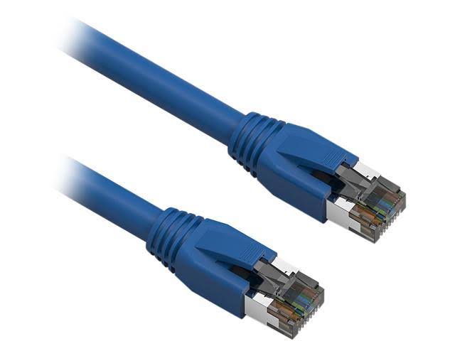 Cat 8 Ethernet Cable 50 ft. Blue Shielded Patch Cord F7337