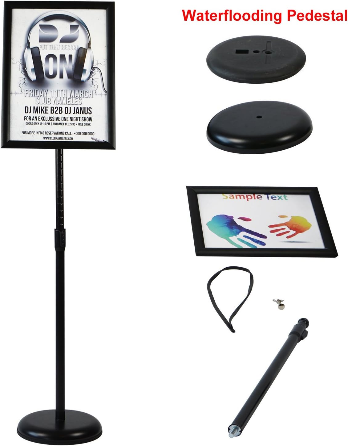 Black Aluminum Snap Open Frame Sign Poster Stand V1286