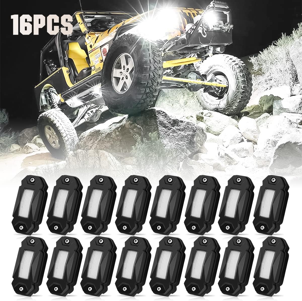White LED Rock Lights 12PCS Underbody Lights M851