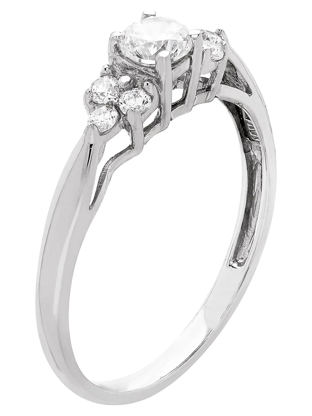 Cubic Zirconia Engagement Ring in 10K White Gold T702022