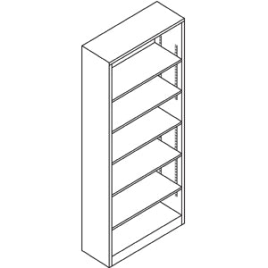 Light Gray Steel Bookcase with 6 Shelves B19820