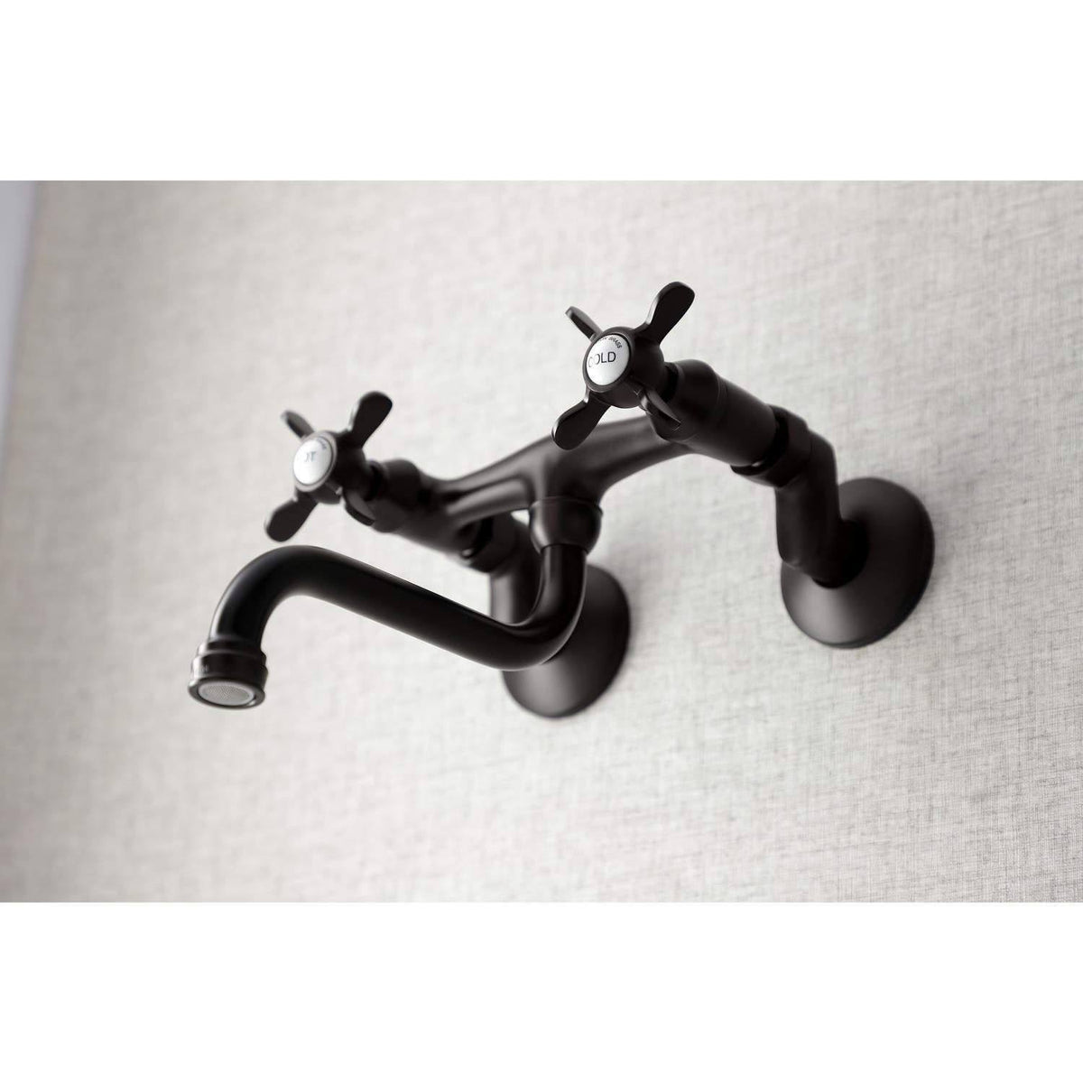 Polished Brass Adjustable Center Wall Mount Bathroom Faucet B580