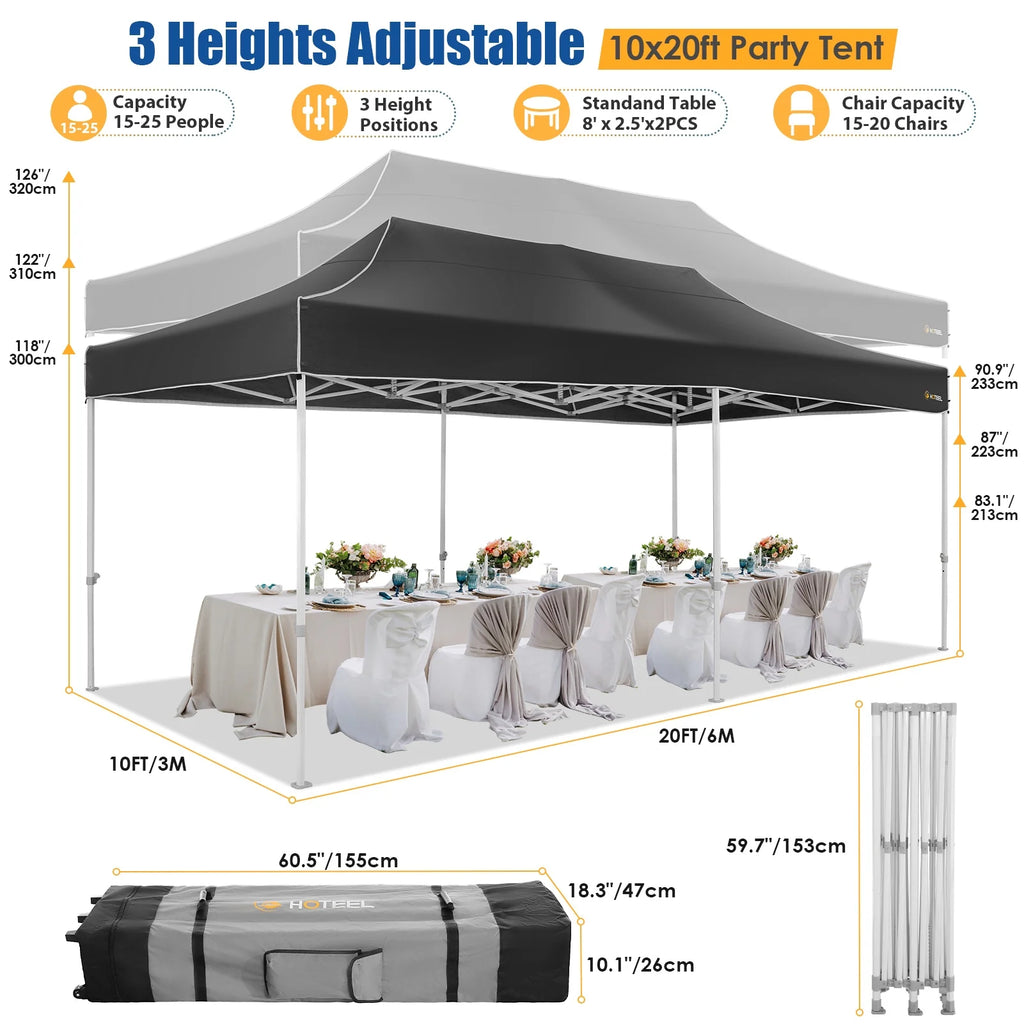 10x20 Pop Up Canopy Tent with Roller Bag M3424