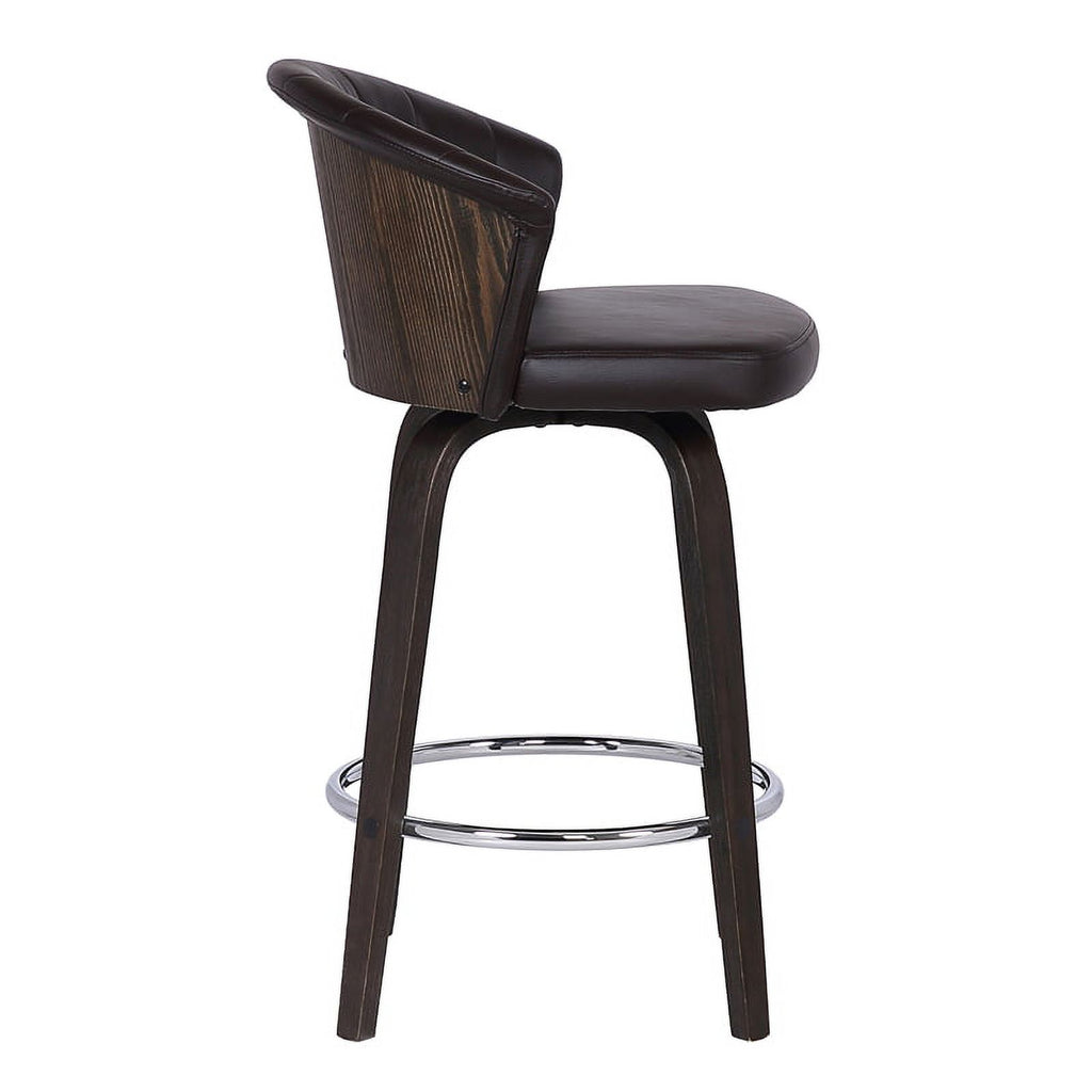 Faux Leather Swivel Bar Stool in Brown U3514