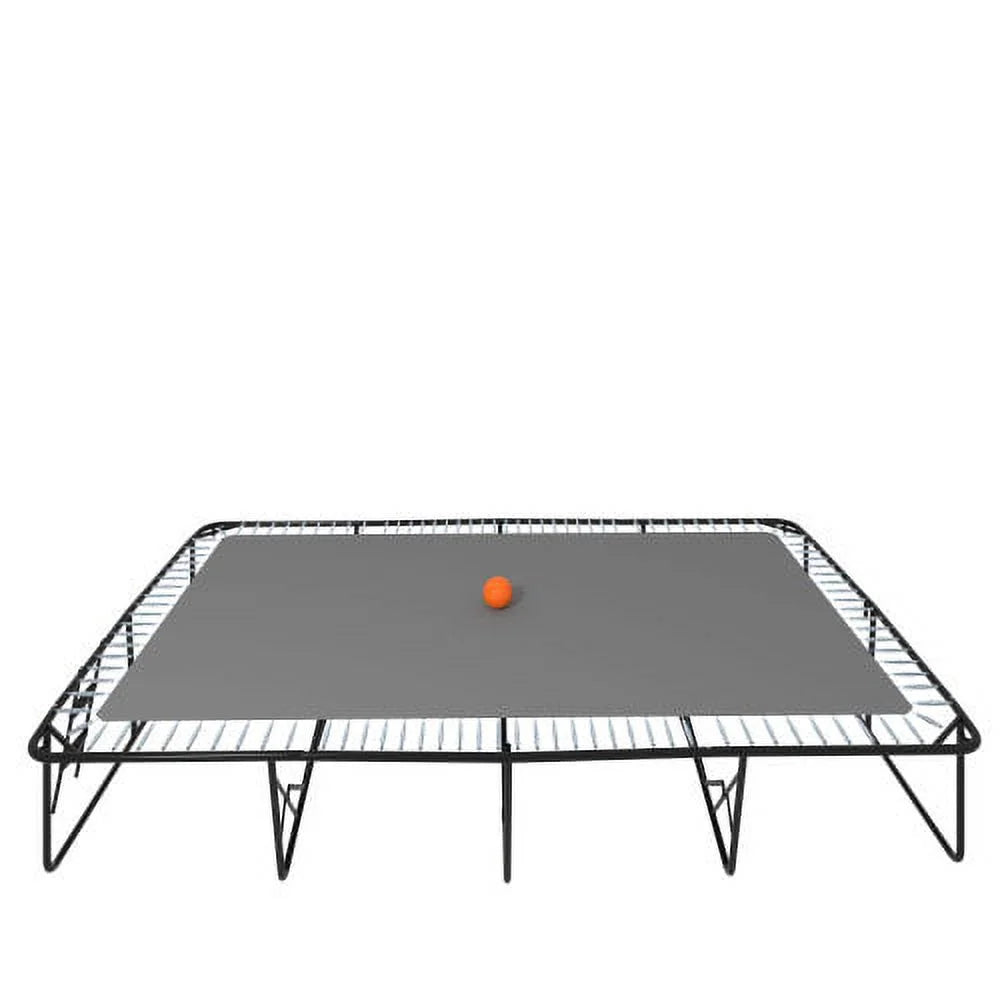 10ft by 17ft Rectangular Trampoline with Green Fabric Black Powder-coated Galvanized Steel Tubes with Basketball Hoop System C8853