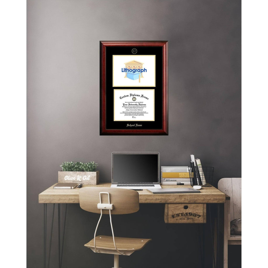 14x22 x 17x22 Gold Embossed Diploma Frame with Campus Images Lithograph U546332