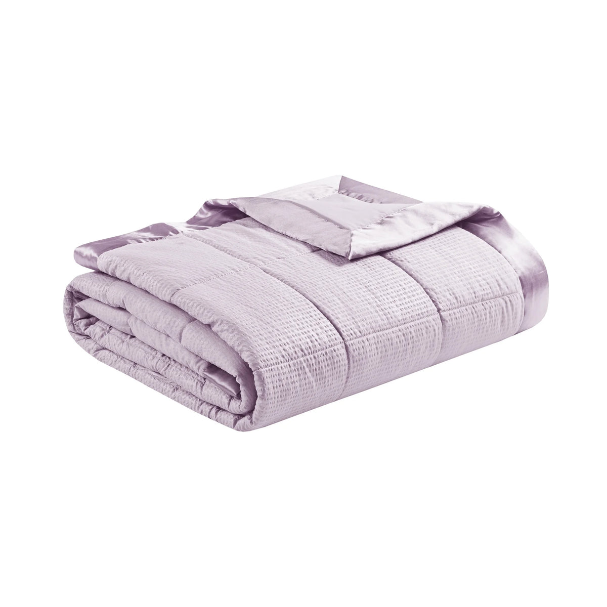 Lilac Oversized Down Alternative Blanket with Satin Trim, Full/Queen V9913
