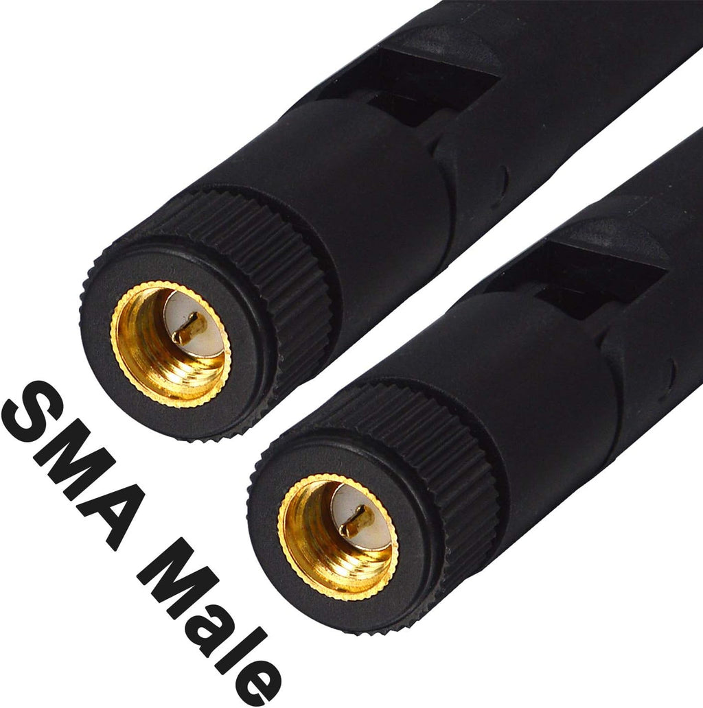 6dbi High Gain Omni-Directional WiFi Antenna & 1.64ft RP-SMA Extension Cable (2-Pack) L1236