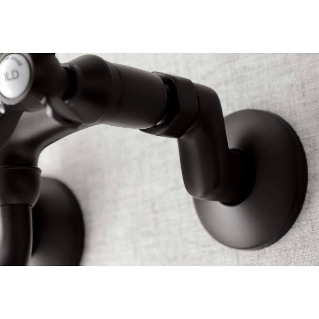 Polished Brass Adjustable Center Wall Mount Bathroom Faucet B580