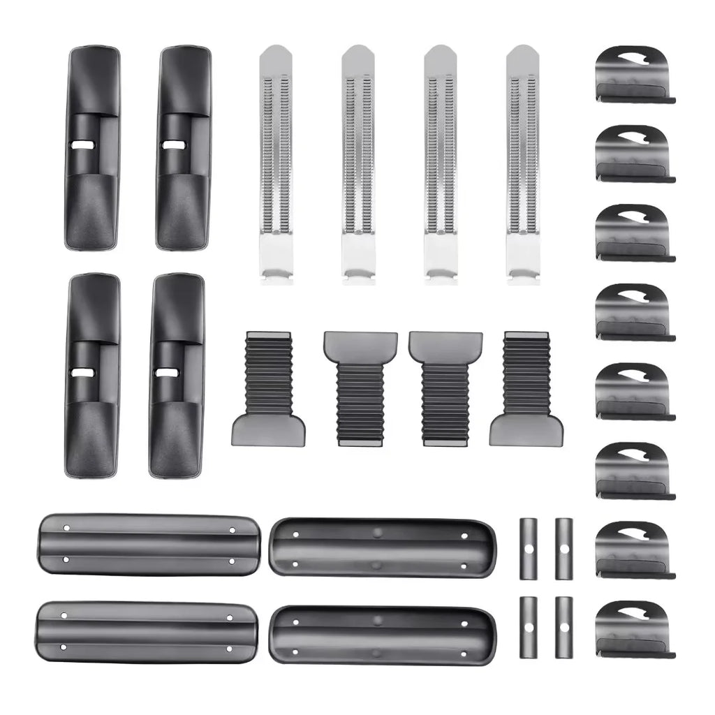 2Pcs Universal Aluminum Car Top Roof Rack Rail Adjustable Lockable Black G814098