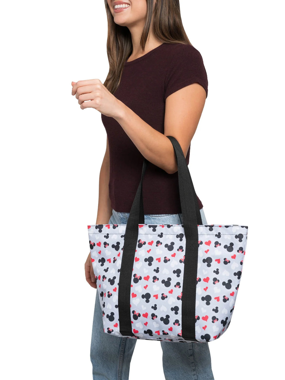 Gray Red White Zip Tote Bag A775