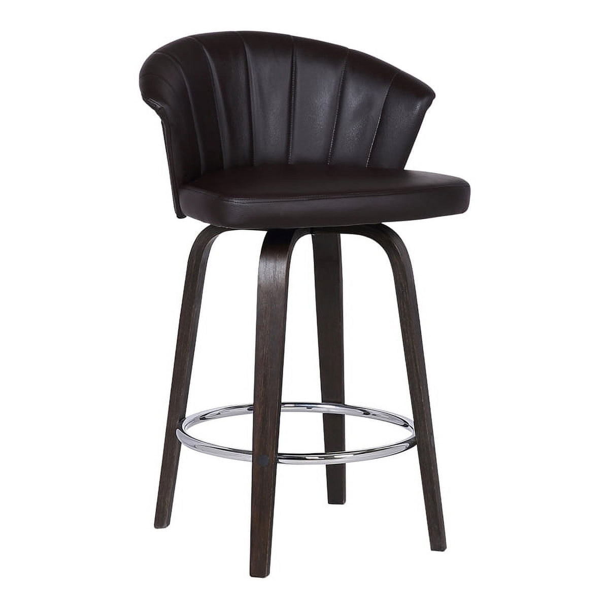Faux Leather Swivel Bar Stool in Brown U3514