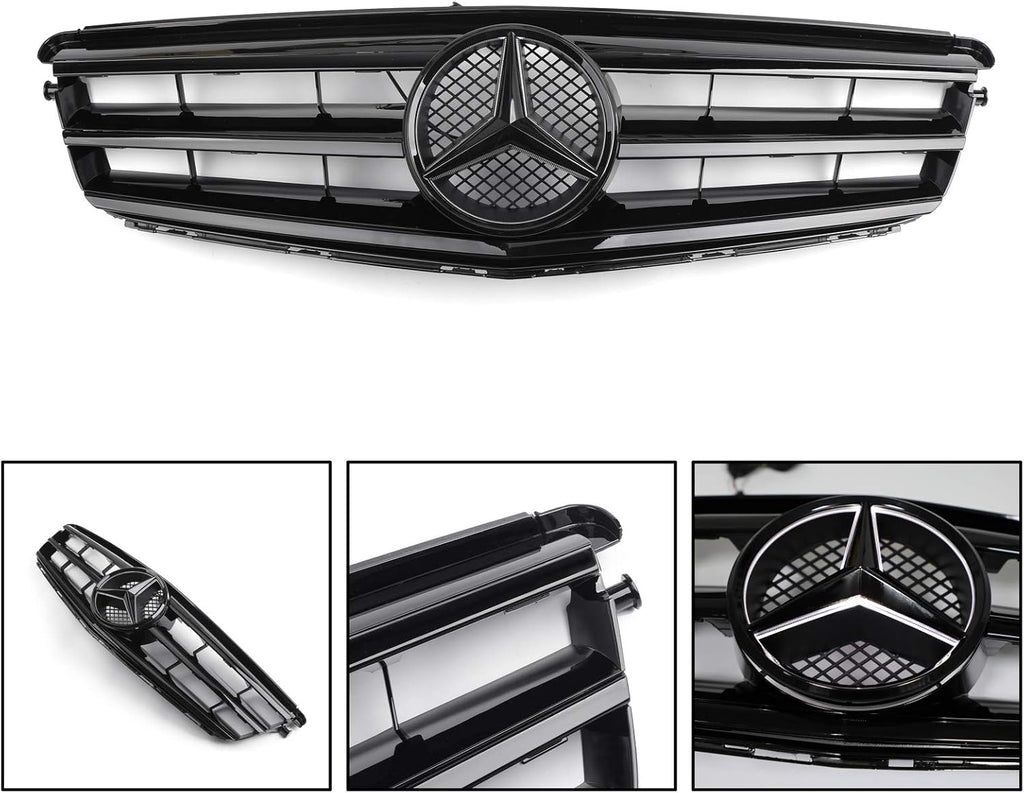 Car Front Grille with LED Emblem Black Y9620