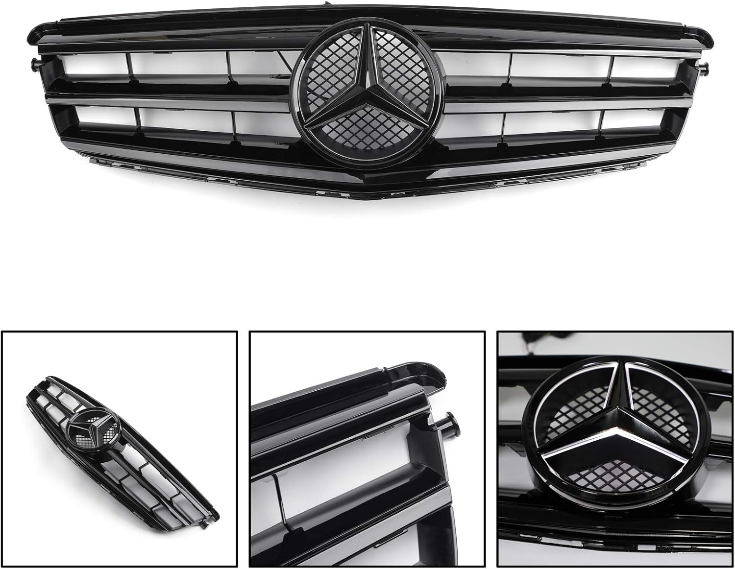 Car Front Grille with LED Emblem Black Y9620
