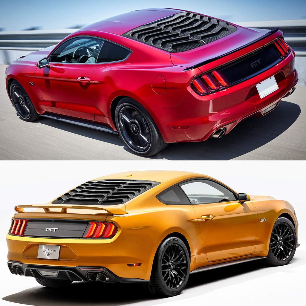Rear Window Louver Windshield Sun Shade Cover ABS Glossy Carbon Fiber B20696