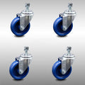 4 inch Solid Polyurethane Wheel Swivel Caster Set J14643