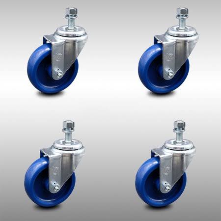 4 inch Solid Polyurethane Wheel Swivel Caster Set J14643