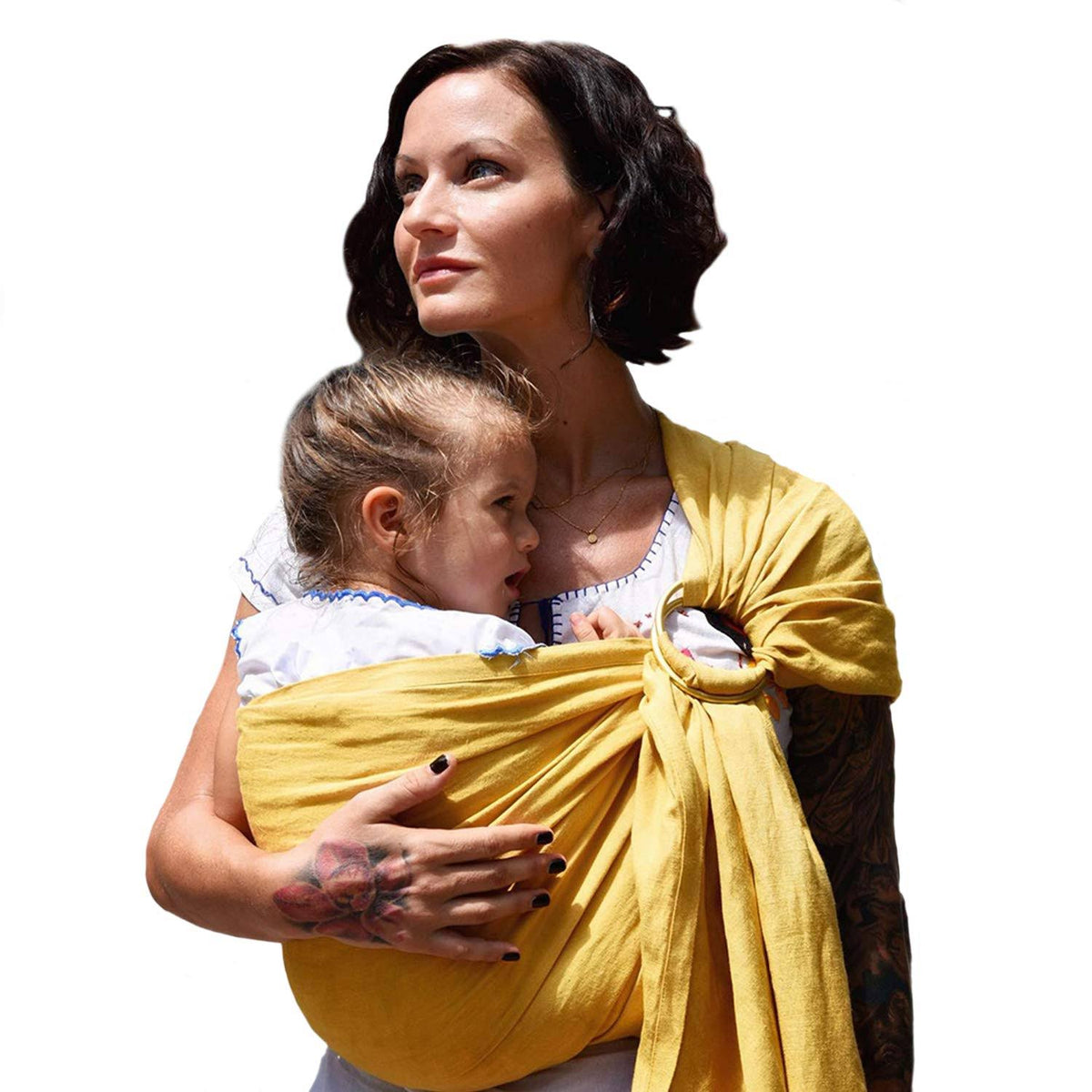 Extra-Soft Bamboo and Linen Fabric Lightweight Ring Sling Baby Carrier L5697