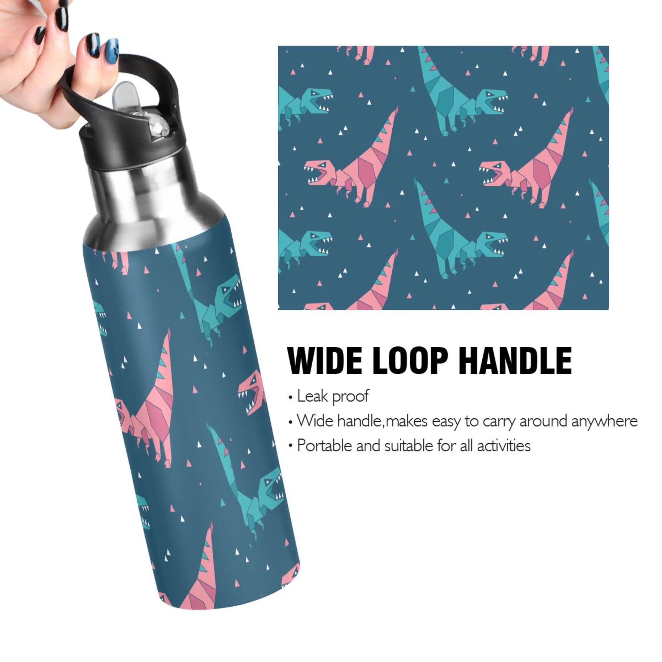 Stainless Steel Water Bottle with Straw Lid Vacuum Insulated 20 OZ G1878