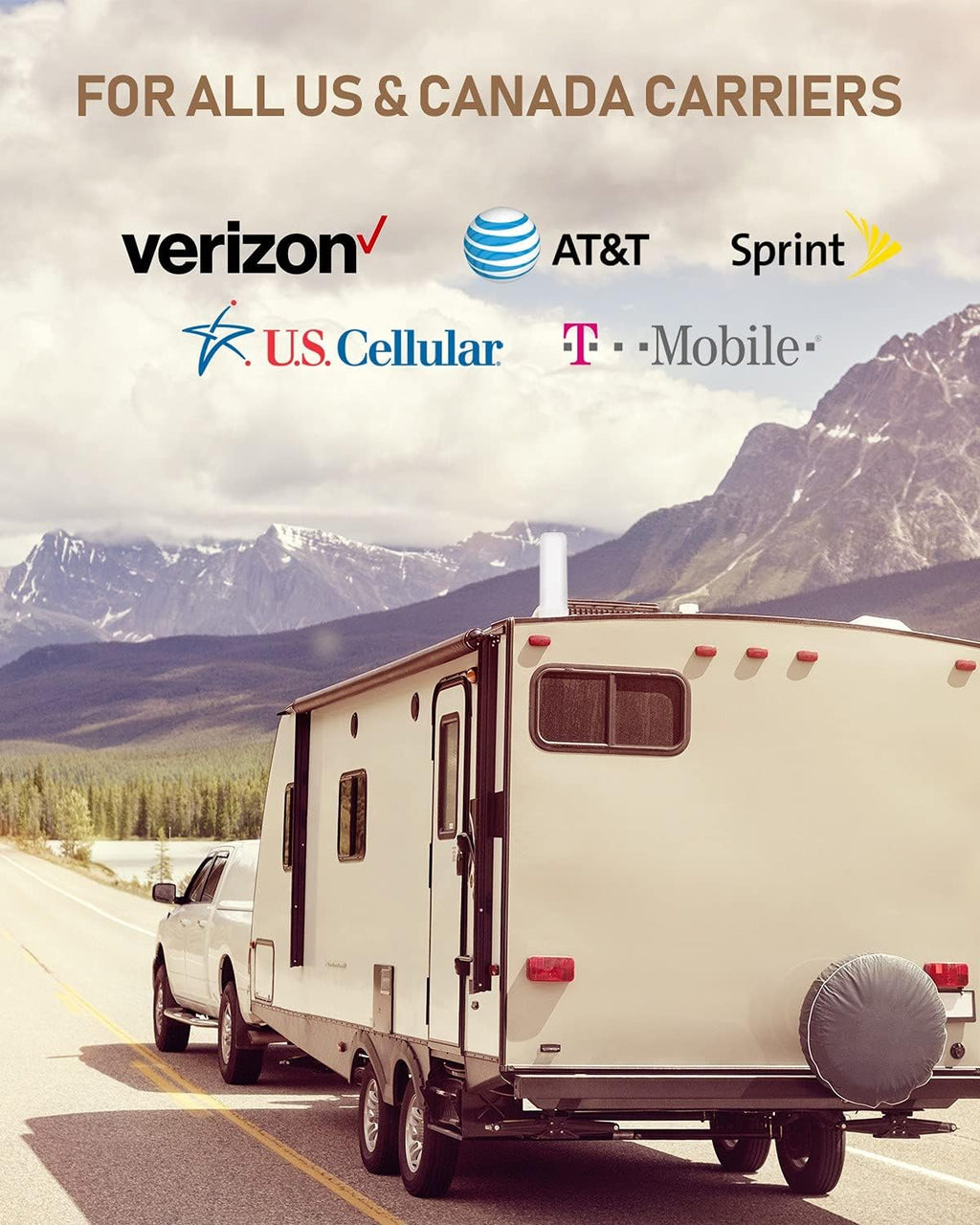 Cell Signal Booster for RV with Omni-Directional Roof Antenna P89804