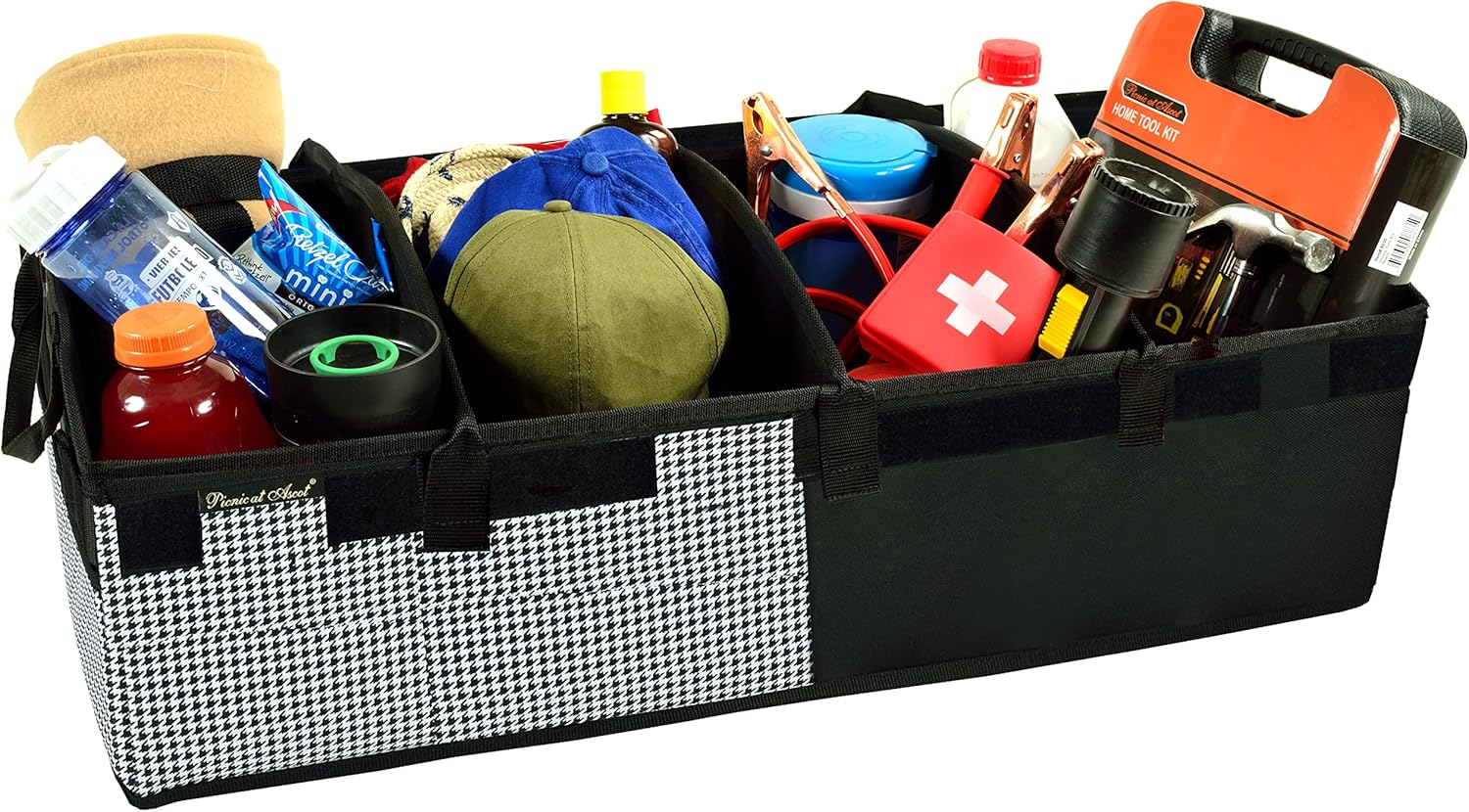 Heavy Duty Rigid Base Trunk Organizer with 28 Can Capacity Leak Proof Cooler H693277