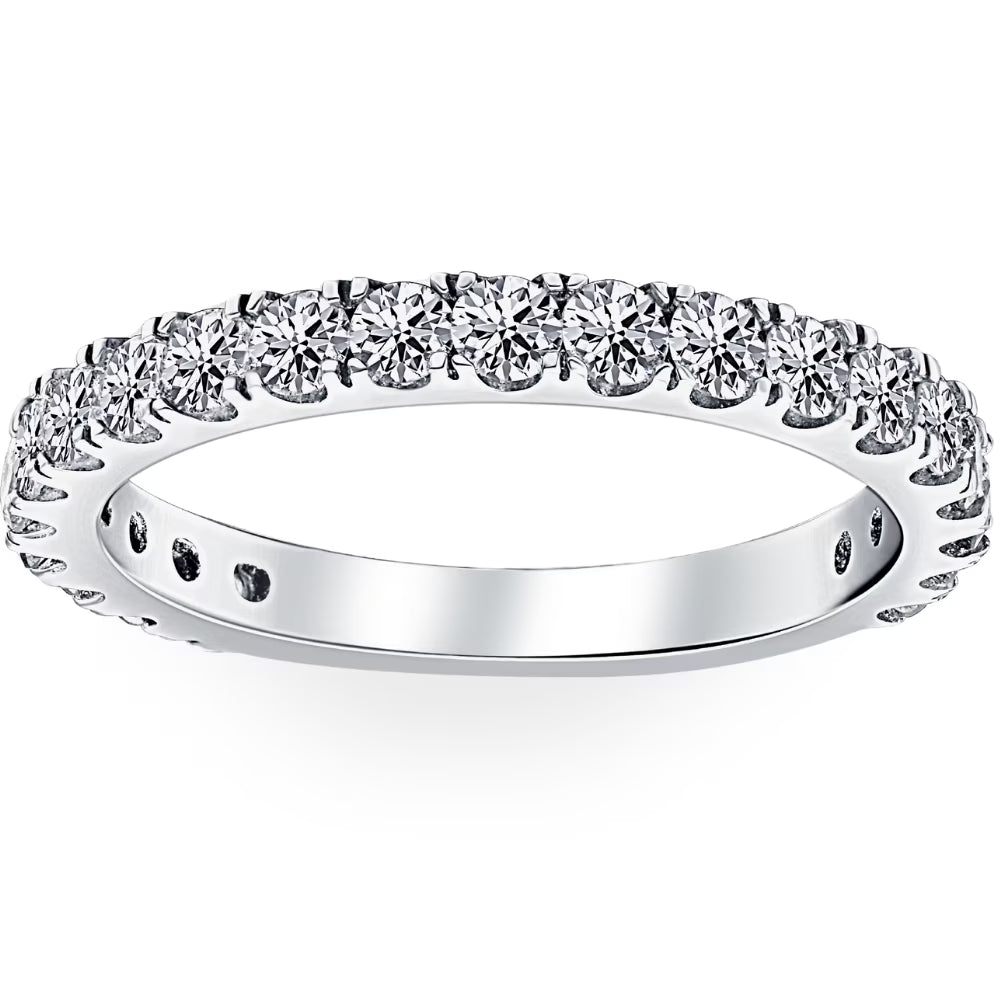 1 ct Diamond Wedding Ring 14k White Gold X2267