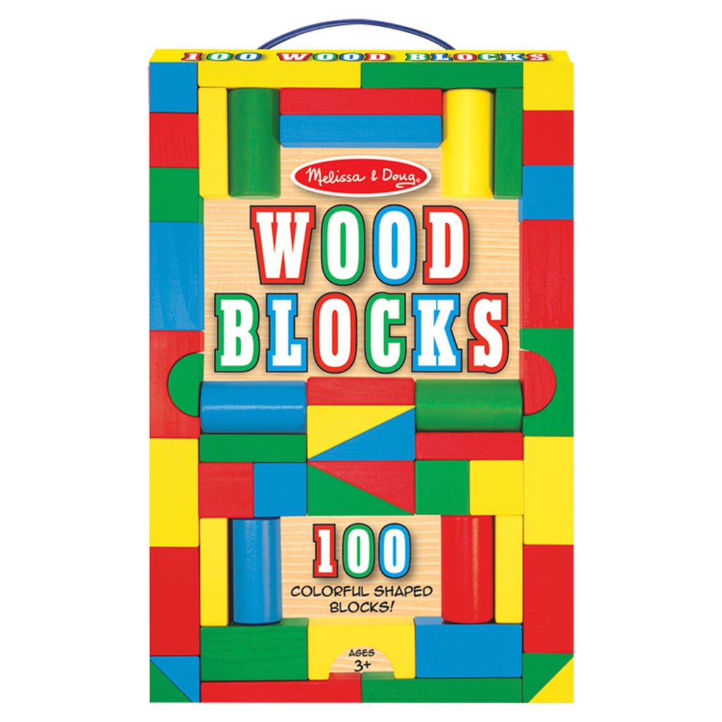 100 Pieces Painted Wood Blocks Set Y343