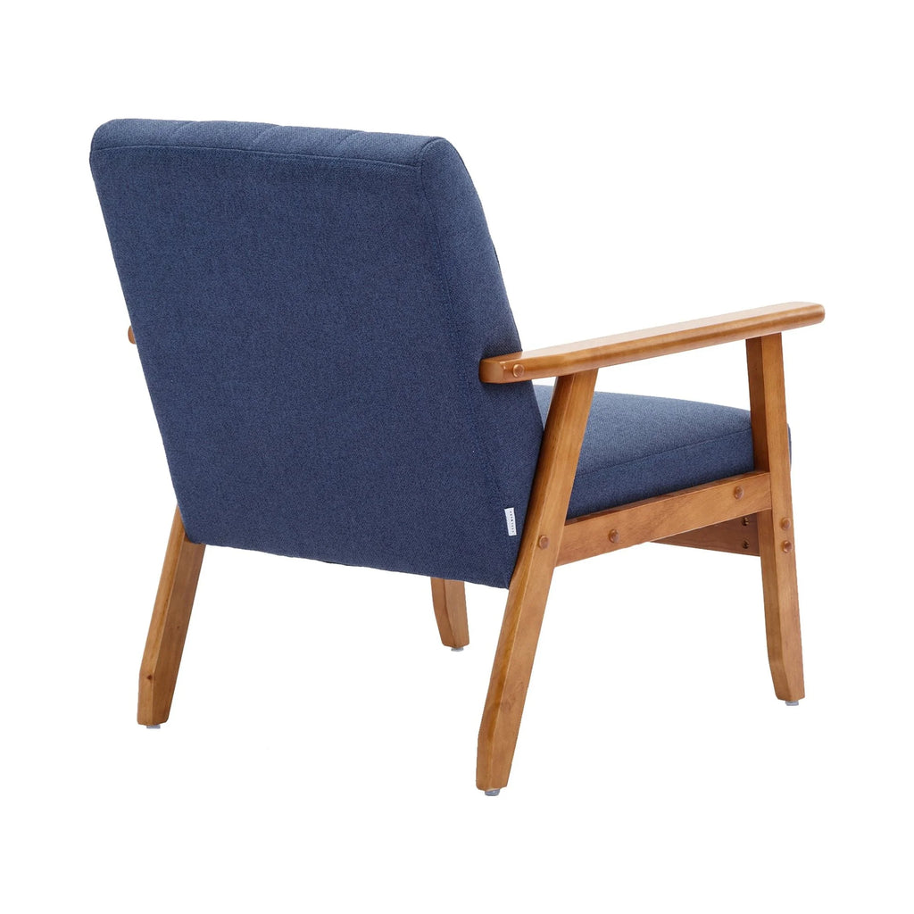 Accent Chairs Set of 2 with Side Table, Wood and Fabric Armchairs I330