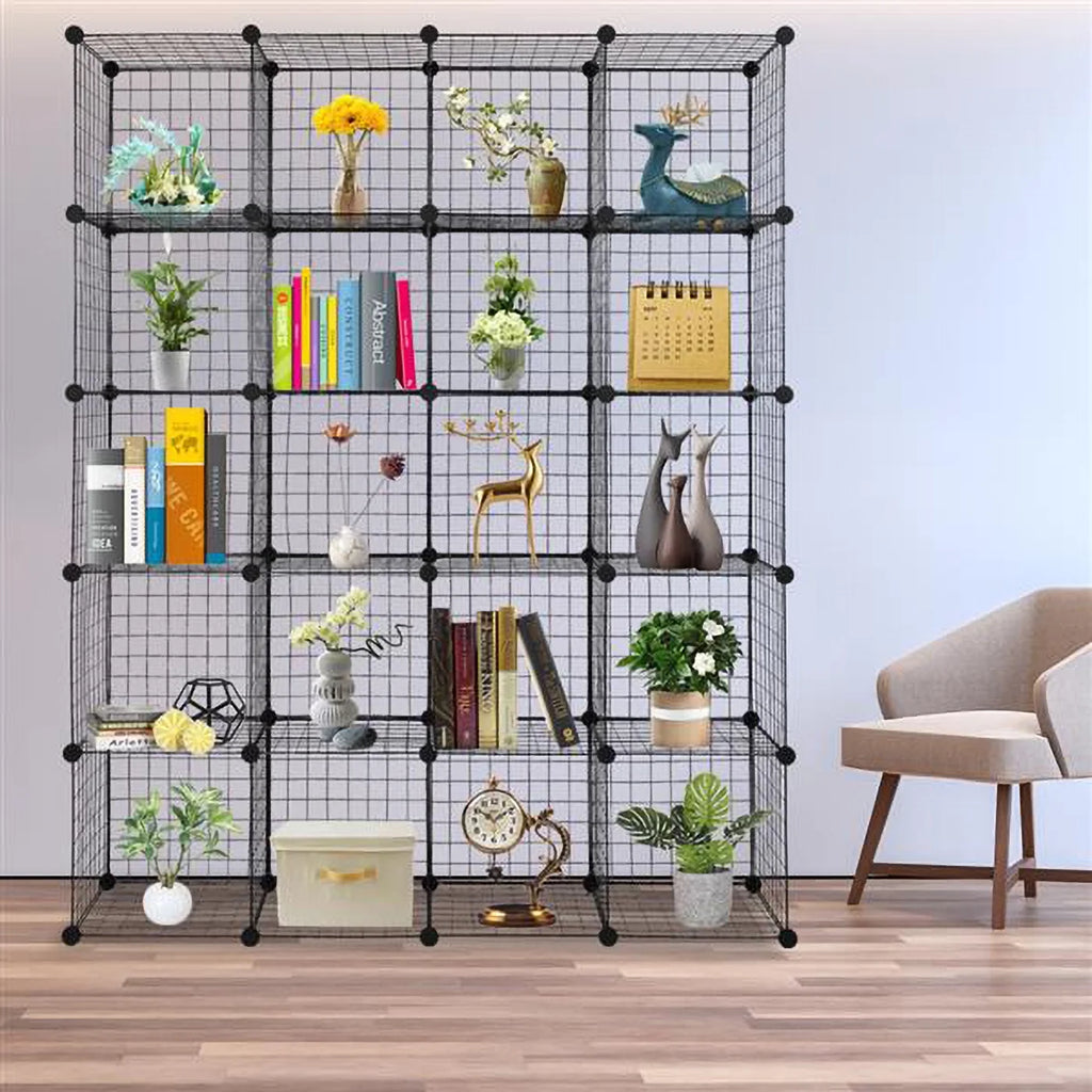 20-Cube Metal Grid Storage Shelves Organizer Q73301
