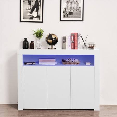 High Gloss Wooden Sideboard Storage Cabinet with LED Light K803