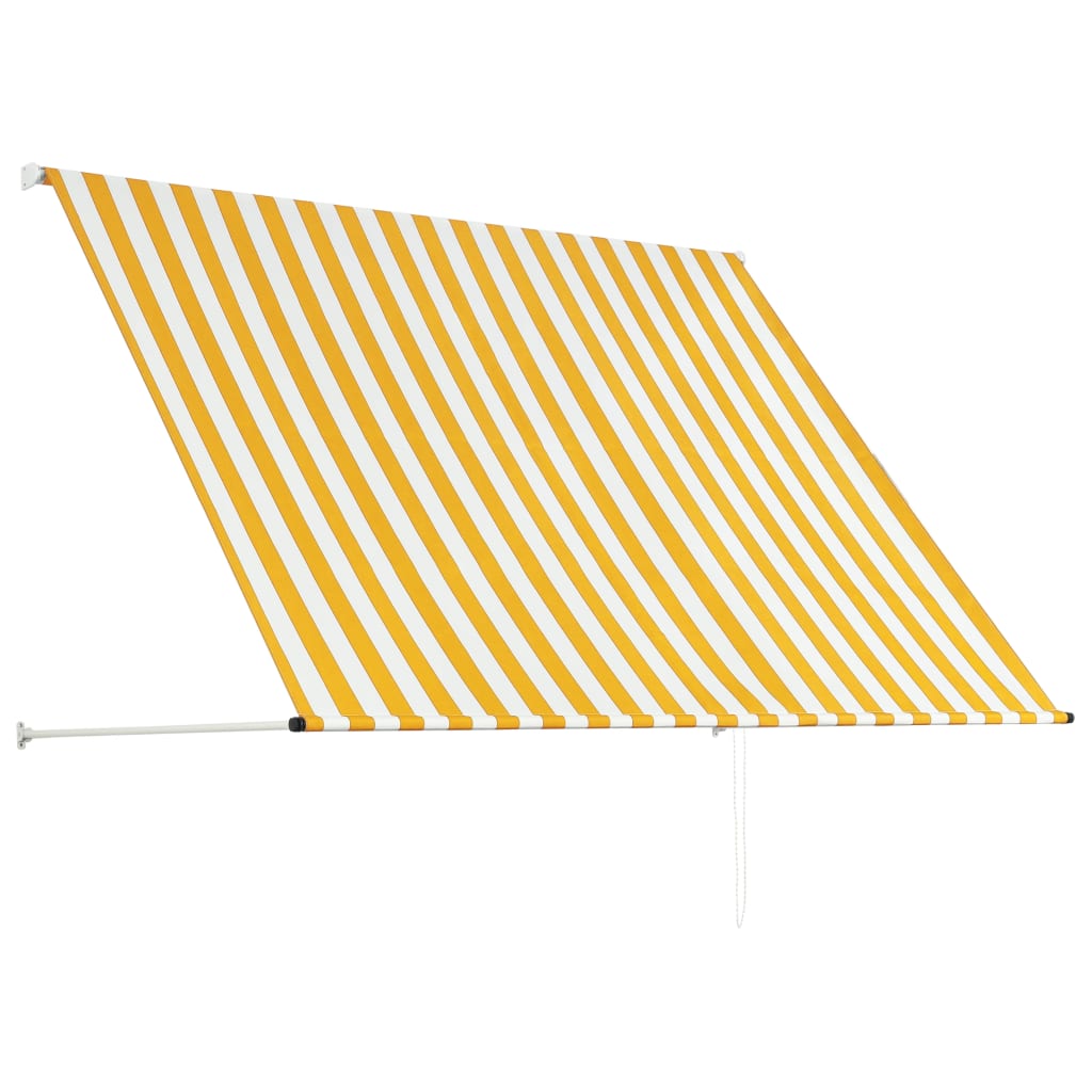 Yellow and White Retractable Awning Z54427